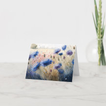 Lose Abstrakte rote Felsen Cornflowers Wasserfarbe