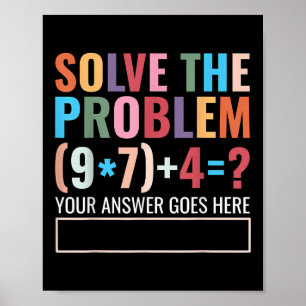 Löse das Problem 67 Sechs Sieben Lustiger Mathemat Poster