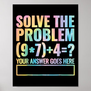 Löse das Problem 67 Sechs Sieben Mathelehrer Schul Poster