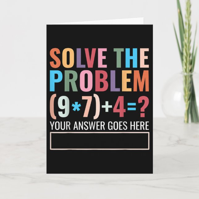 Löse das Problem 67 Six Seven Lustiger Mathematikl Karte (Vorderseite)