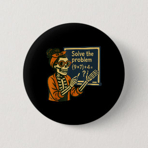 Löse das Problem 9x7+4 67 Meme Six Seven Skelett Button