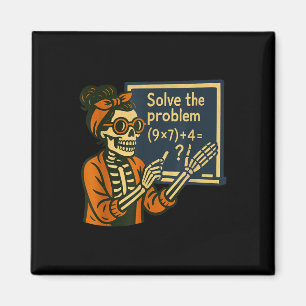 Löse das Problem 9x7+4 67 Meme Six Seven Skelett Magnet