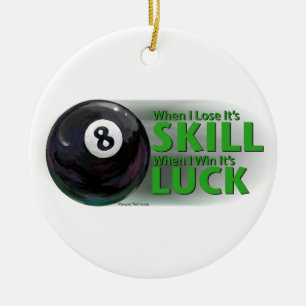 Lose Fertigkeit Gewinnen Luck 8 Ball Keramik Ornament