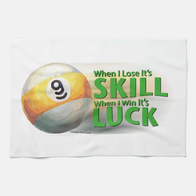 Lose Geschicklichkeit gewinnen 9 Ball Handtuch (Horizontal)
