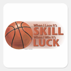 Lose Geschicklichkeit gewinnen Basketball Quadratischer Aufkleber
