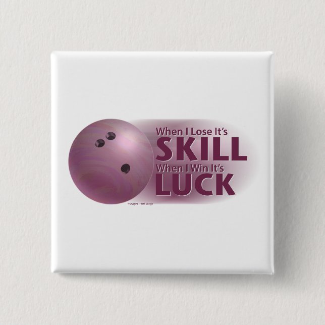 Lose Geschicklichkeit gewinnen Luck Bowling Pink Button (Vorderseite)