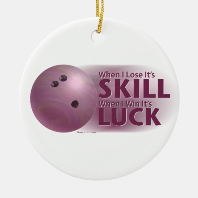 Lose Geschicklichkeit gewinnen Luck Bowling Pink Keramikornament (Vorne)