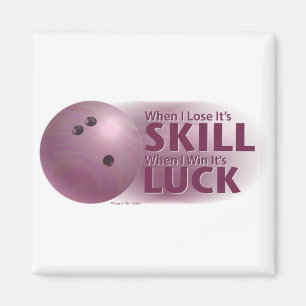 Lose Geschicklichkeit gewinnen Luck Bowling Pink Magnet