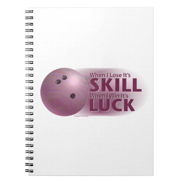 Lose Geschicklichkeit gewinnen Luck Bowling Pink Notizblock (Vorderseite)