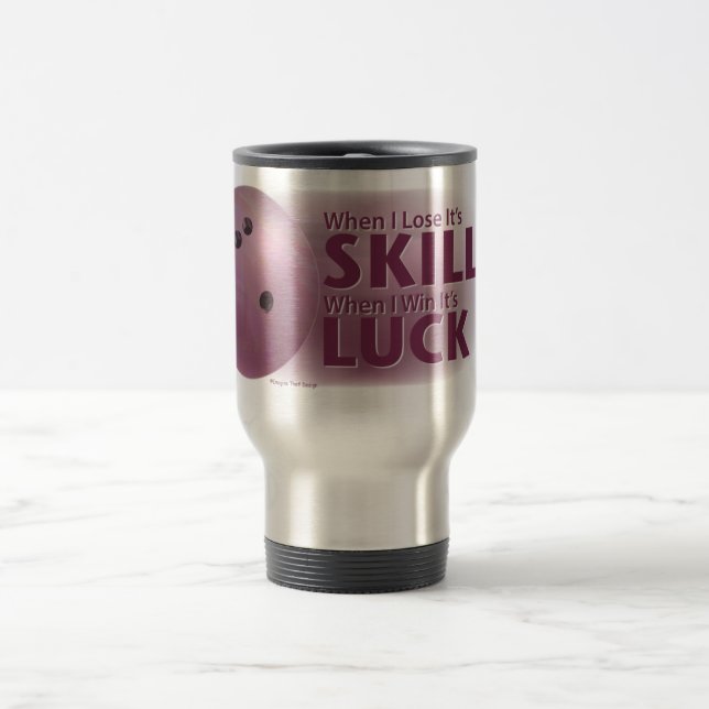 Lose Geschicklichkeit gewinnen Luck Bowling Pink Reisebecher (Mittel)