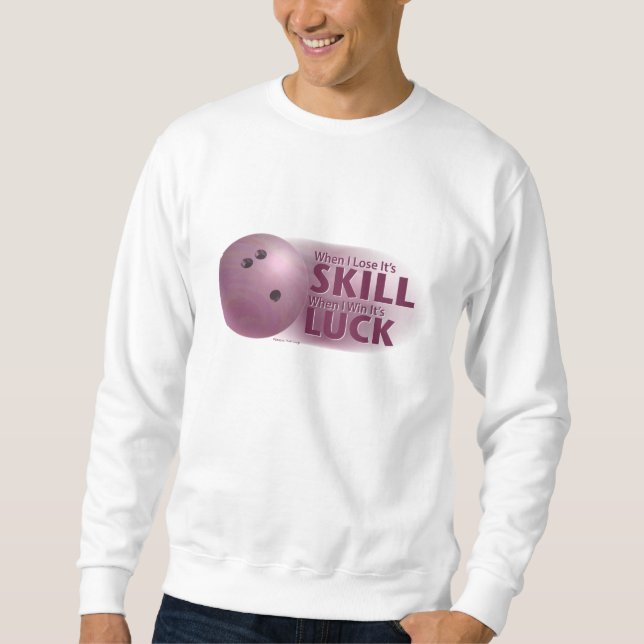 Lose Geschicklichkeit gewinnen Luck Bowling Pink Sweatshirt (Vorderseite)