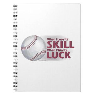Lose Geschicklichkeit Win Luck Baseball Notizblock