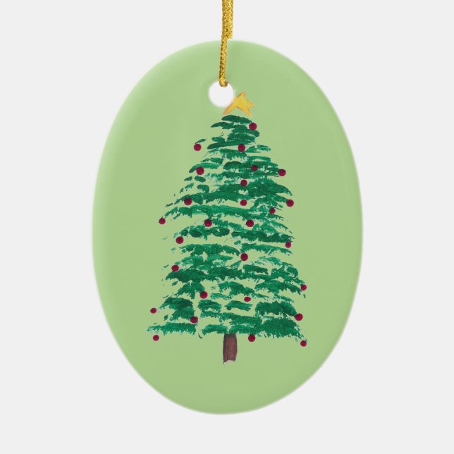Lose Malerei des Weihnachtsbaums, Verzierungen Keramik Ornament (Vorne)