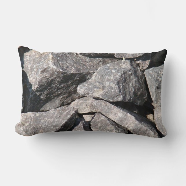 Lose Rough Granite Rock Lumbar Throw Kissen (Vorderseite)