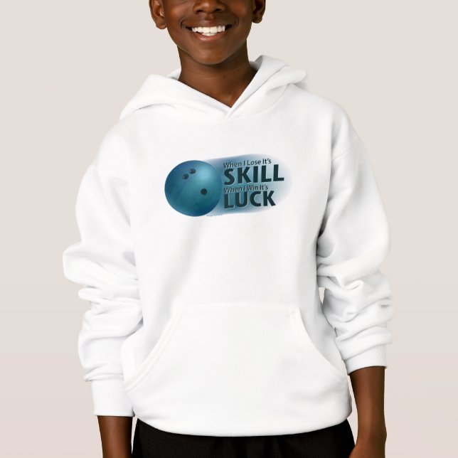 Lose Skill Win Luck Bowling Blue Hoodie (Vorderseite)