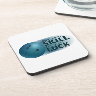 Lose Skill Win Luck Bowling Blue Untersetzer