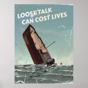 Lose Talk Kosten Leben WW2 Poster Druck