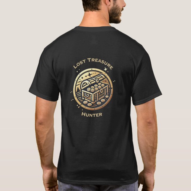 Lose Treasure-Jäger-Logo mit Text auf der Rückseit T-Shirt (Rückseite)