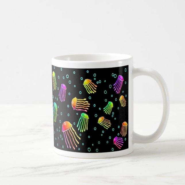 Lose vibrierende Quallen - Neonnacht Tasse (Rechts)