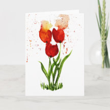 Lose Wasserfarben Tulips ~ Leere Innenseite