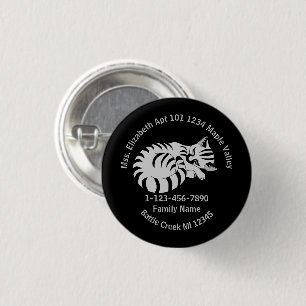 Lose White Tiger Kitten Familienadresse Zuhause Button