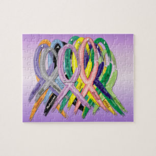 Lösen Sie das Krebs-Bewusstseins-Band-Puzzlespiel Puzzle