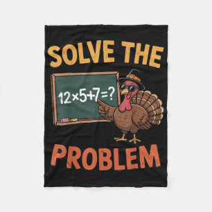 Lösen Sie das Problem 67 Meme Truthahn Mathelehrer Fleecedecke