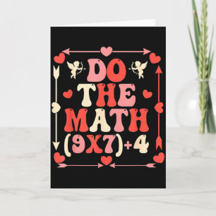 Lösen Sie die mathematische Gleichung Valentinstag Karte