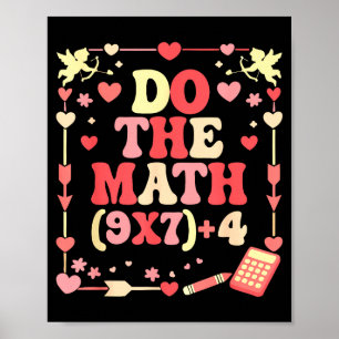 Lösen Sie die mathematische Gleichung Valentinstag Poster