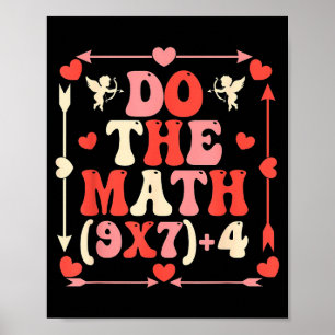 Lösen Sie die mathematische Gleichung Valentinstag Poster