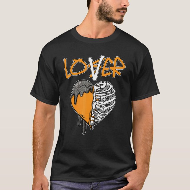 Loser  Dripping Heart Laser Orange 3s Matching T-Shirt (Vorderseite)