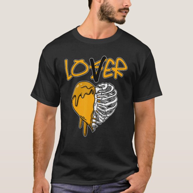 Loser  Dripping Heart OG Yellow Toe 1s Matching T-Shirt (Vorderseite)