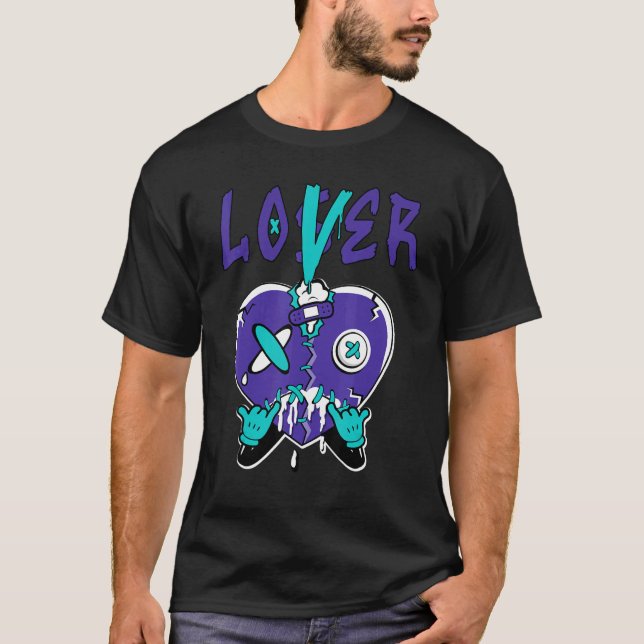 Loser  Heart Dripping Black Grape 1s Matching T-Shirt (Vorderseite)