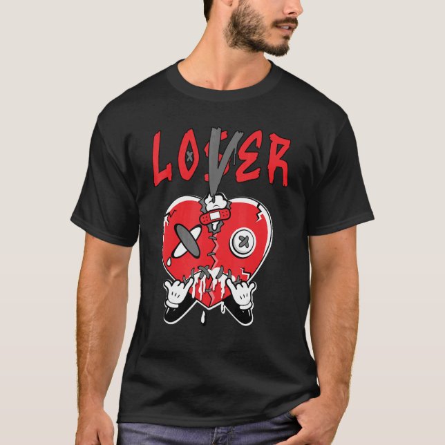 Loser  Heart Dripping Retro Infrared 4s Matching T-Shirt (Vorderseite)