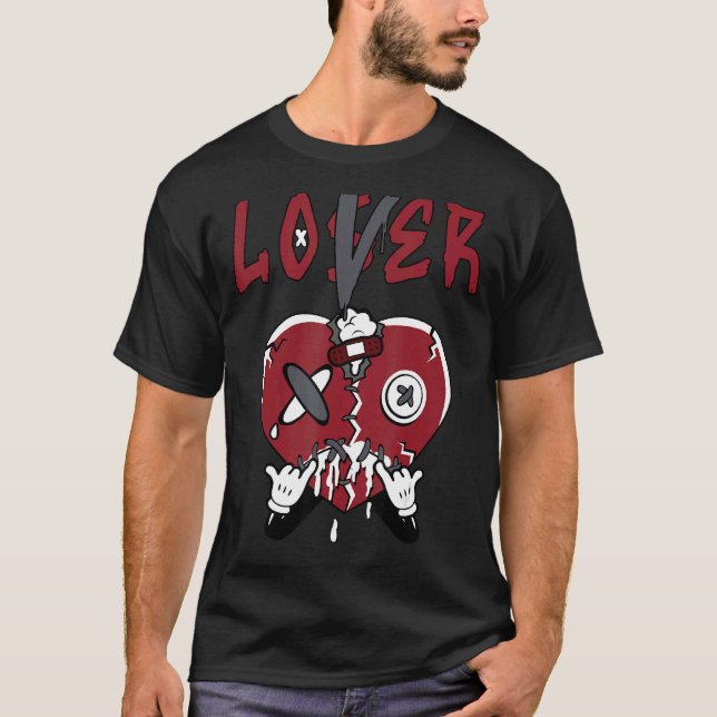 Loser Heart Dripping Streetwear Red Flint 13s Mat T-Shirt (Vorderseite)