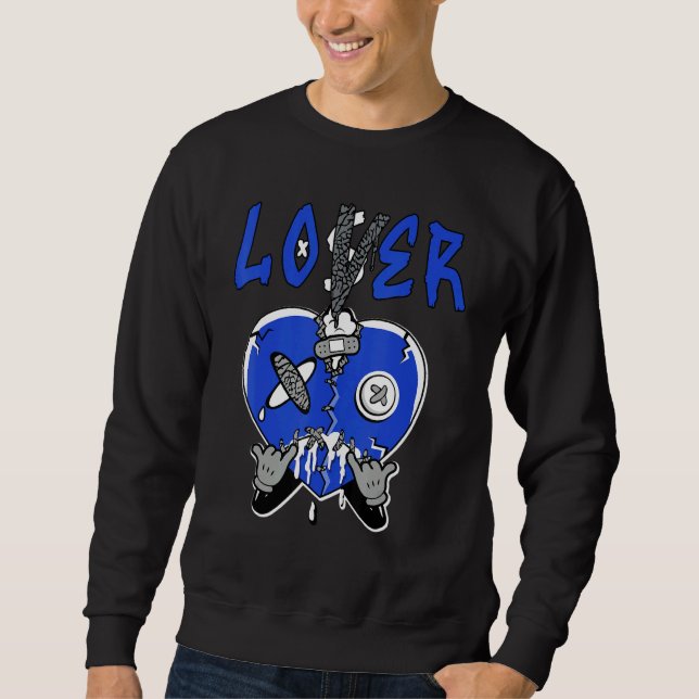 Loser  Heart Dripping True Blue 1s Matching Sweatshirt (Vorderseite)