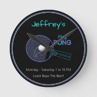 Loser kauft das Bier! Ping Pong Fun Wall Clock