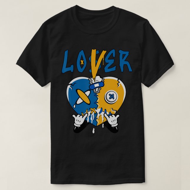 Loser Lover Herz Drift Dunk Low Blue Yellow Ma T-Shirt (Design vorne)