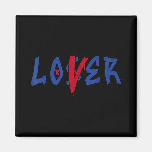 Loser Lover Tropfen T-Shirt Blauer Farbton Seltene Magnet