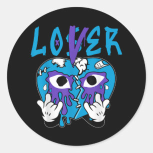 Loser Lover Tropfen T-Shirt Farbe Aqua passt zusam Runder Aufkleber