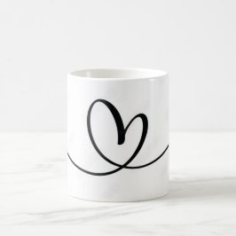 Loses Herzdesign, lässiges, handgezeichnet Gefühl Kaffeetasse