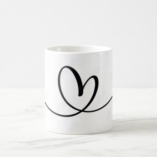 Loses Herzdesign, lässiges, handgezeichnet Gefühl  Kaffeetasse (Mittel)