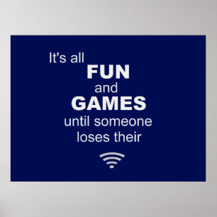 Losing WiFi Internet Poster - Blau