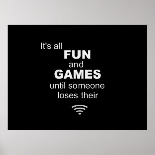 Losing WiFi Internet Poster - Schwarz