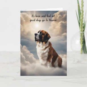 Loss des St. Bernard Dog Heaven Beileids Feiertagskarte