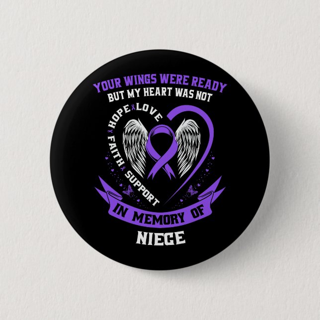 Loss Niece Overdose Awareness Day Items Addiction  Button (Vorderseite)