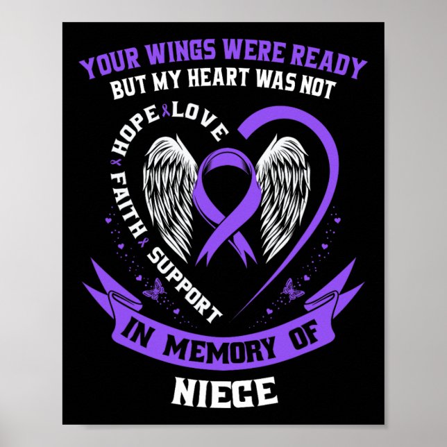 Loss Niece Overdose Awareness Day Items Addiction  Poster (Vorne)