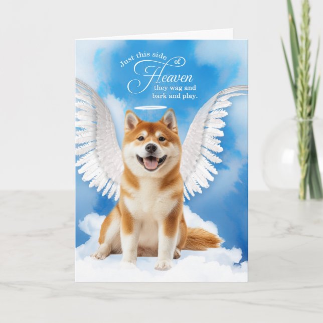 Loss of a Dog Akita Inu Angel Pet Sympathy Karte (Vorderseite)