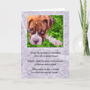 Loss of a Dog Boxer with Purple Pet Sympathy Karte