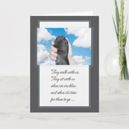 Loss of a Dog Hand Holding a Paw Pet Sympathy Karte